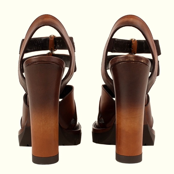 PRADA stunning two toned heels, like NWB, size 37 , authentic PRADA leather - Picture 3 of 9